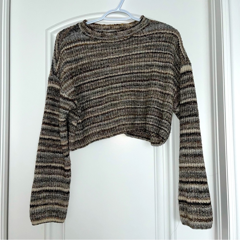 Garage Cropped Oversized Sweater (Size S)